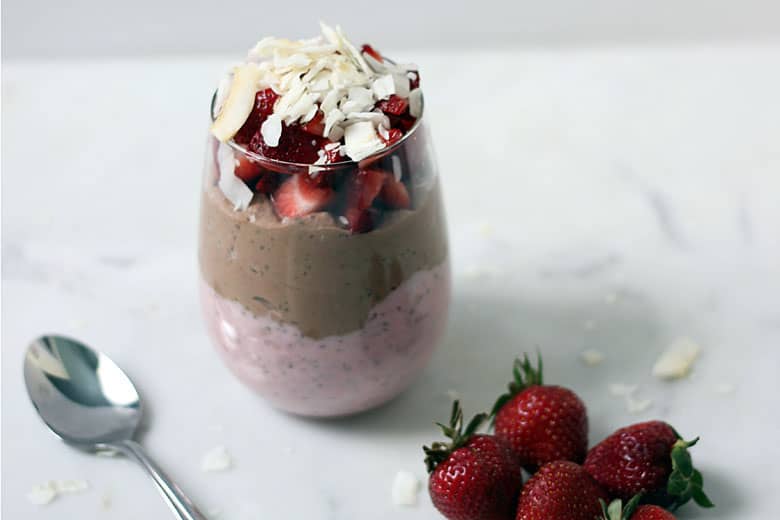 Layered Chocolate and Strawberry Chia Pudding - Food & Nutrition Magazine