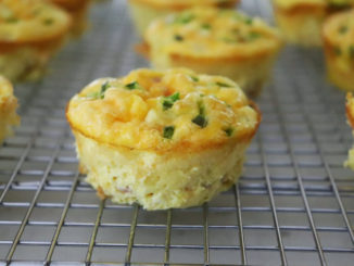 Ham and Cheese Egg Muffins cooling on a rack