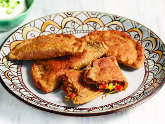 Whole-Wheat Leek and Red Pepper Bolani | Food & Nutrition Magazine | Volume 9, Issue 2