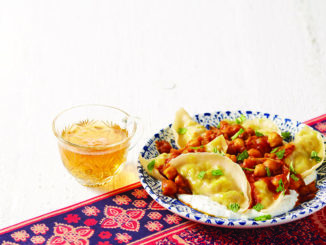Chicken Dumplings with Chickpea-Tomato Sauce | Food & Nutrition Magazine | Volume 9, Issue 2
