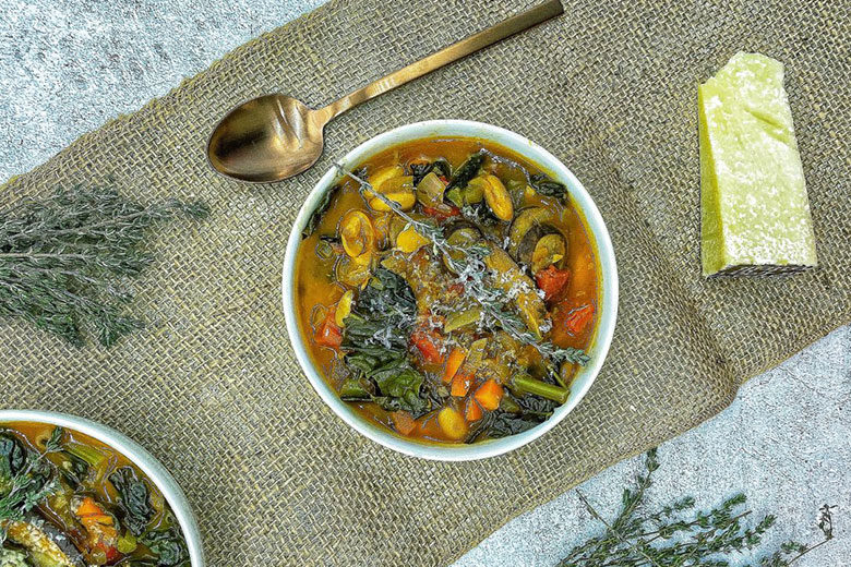 Mushroom, Kale and White Bean Soup - Food & Nutrition Magazine - Stone Soup