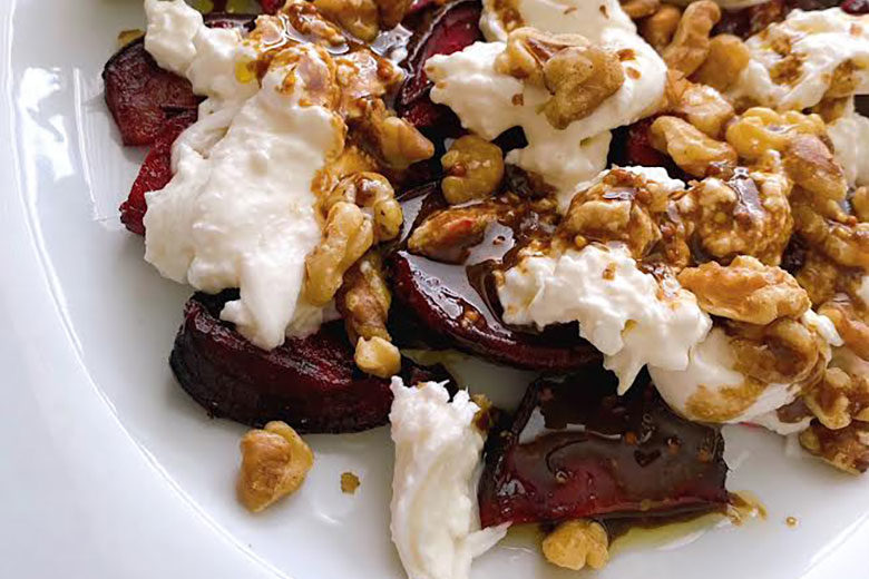 Roasted Beets and Burrata with Honey-Balsamic Vinaigrette - Food & Nutrition Magazine - Stone Soup
