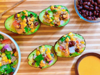Quinoa Salad Stuffed Avocados with Hummus Dressing - Food & Nutrition Magazine - Stone Soup
