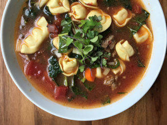 Italian Sausage, Kale and Tortellini Soup - Food & Nutrition Magazine - Stone Soup