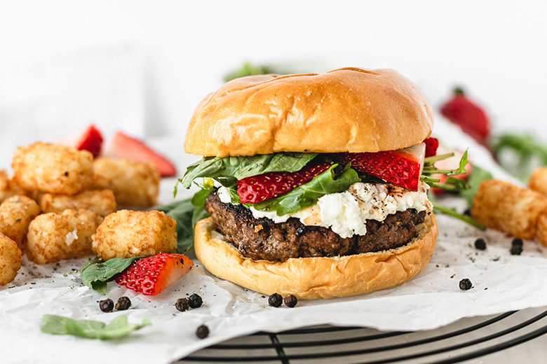 Strawberry Basil Goat Cheese Burgers| Food & Nutrition Magazine | Volume 11, Issue 2