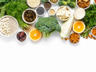 healthy food clean eating: fruit, vegetable, seeds,