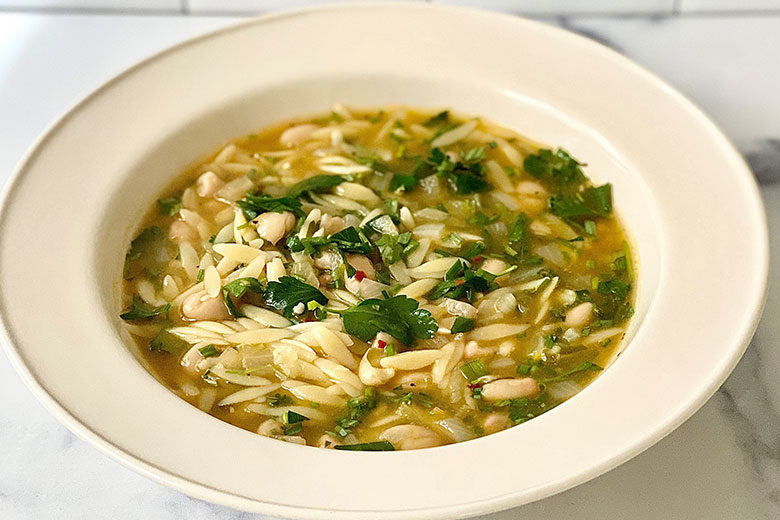 Fresh Herb Soup with Orzo - Food & Nutrition Magazine - Stone Soup