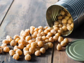 opened can of garbanzo chick peas