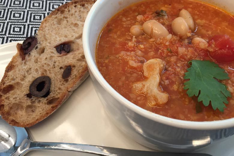Tomato Soup with Roasted Cauliflower & Cannellini Beans | Food & Nutrition | Stone Soup