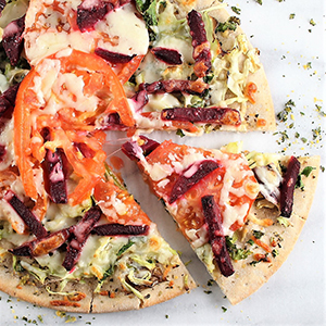 Pizza with healthy toppings